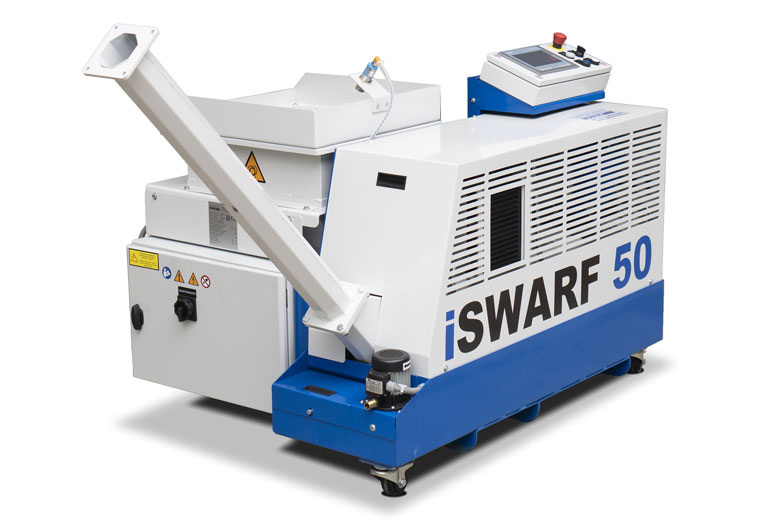 iSwarf 50 from Hocker America briquetting press for metal